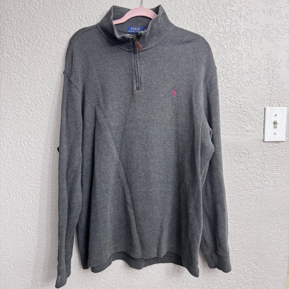 Polo Ralph Lauren Gray Quarter Zip Sweater Men’s XL Cotton Pullover